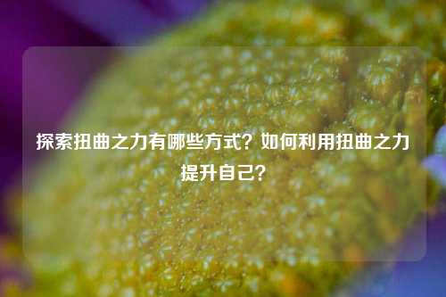 探索扭曲之力有哪些方式？如何利用扭曲之力提升自己？