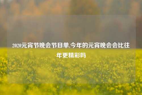 2020元宵节晚会节目单,今年的元宵晚会会比往年更精彩吗