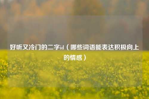 好听又冷门的二字id（哪些词语能表达积极向上的情感）