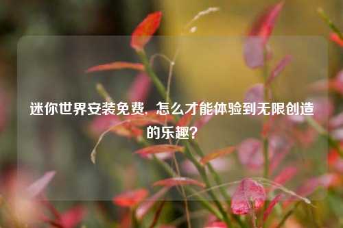 迷你世界安装免费,  怎么才能体验到无限创造的乐趣？