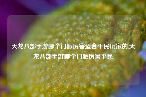 天龙八部手游哪个门派厉害适合平民玩家的,天龙八部手游哪个门派厉害平民