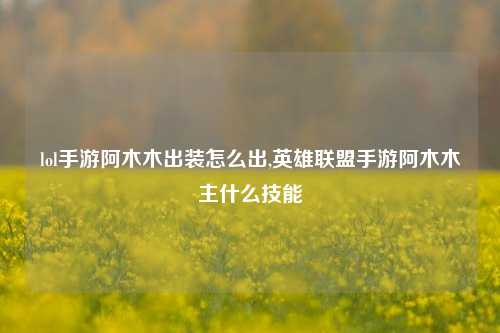 lol手游阿木木出装怎么出,英雄联盟手游阿木木主什么技能