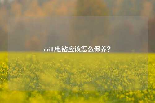 drill,电钻应该怎么保养？