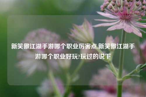 新笑傲江湖手游哪个职业厉害点,新笑傲江湖手游哪个职业好玩?玩过的说下