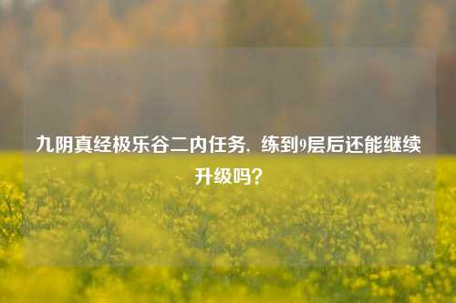 九阴真经极乐谷二内任务,  练到9层后还能继续升级吗？