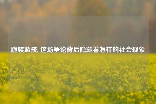 跪族蓝孩, 这场争论背后隐藏着怎样的社会现象
