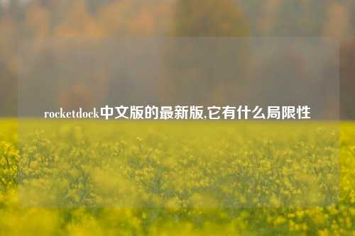 rocketdock中文版的最新版,它有什么局限性