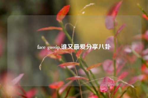 face gossip,谁又最爱分享八卦