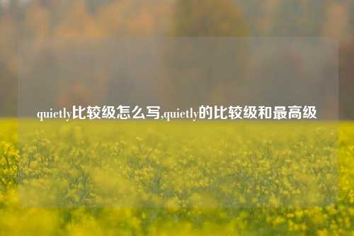 quietly比较级怎么写,quietly的比较级和最高级