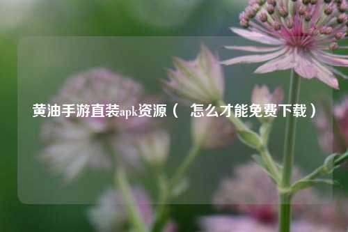 黄油手游直装apk资源（  怎么才能免费下载）