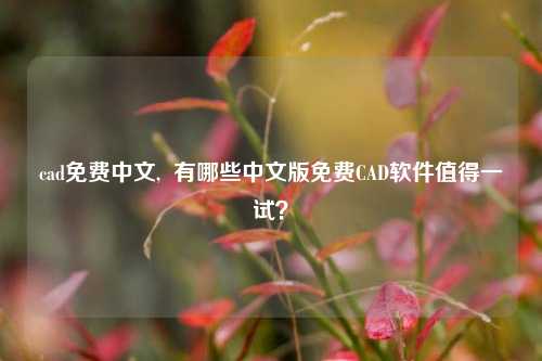 cad免费中文,  有哪些中文版免费CAD软件值得一试？