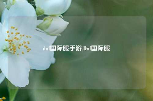 dnf国际服手游,Dnf国际服