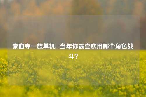 豪血寺一族单机,  当年你最喜欢用哪个角色战斗？