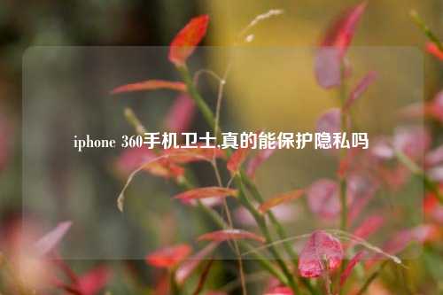 iphone 360手机卫士,真的能保护隐私吗