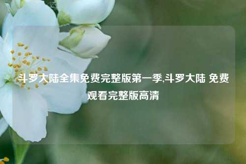 斗罗大陆全集免费完整版第一季,斗罗大陆 免费观看完整版高清