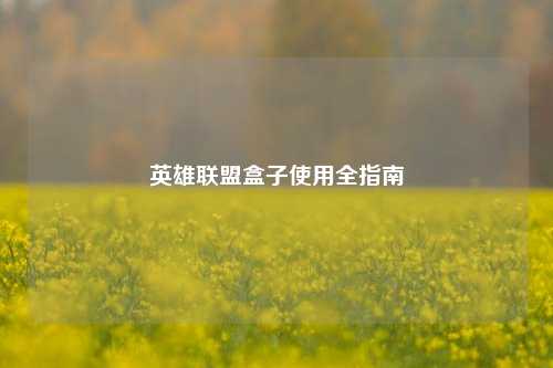 英雄联盟盒子使用全指南