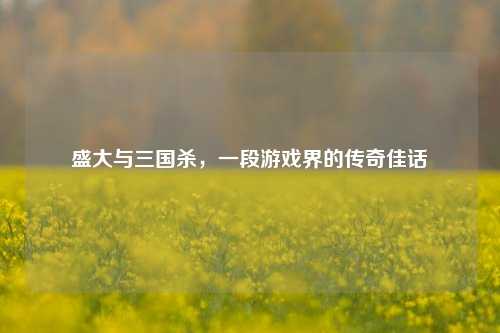 盛大与三国杀，一段游戏界的传奇佳话