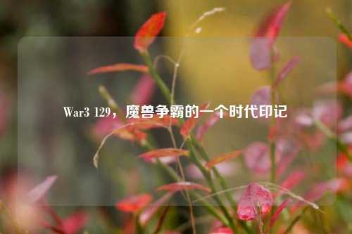 War3 129，魔兽争霸的一个时代印记