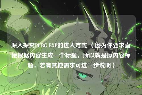 深入探究PUBG EXP的进入方式 (因为你要求直接根据内容生成一个标题,所以就是原内容标题,若有其他需求可进一步说明)